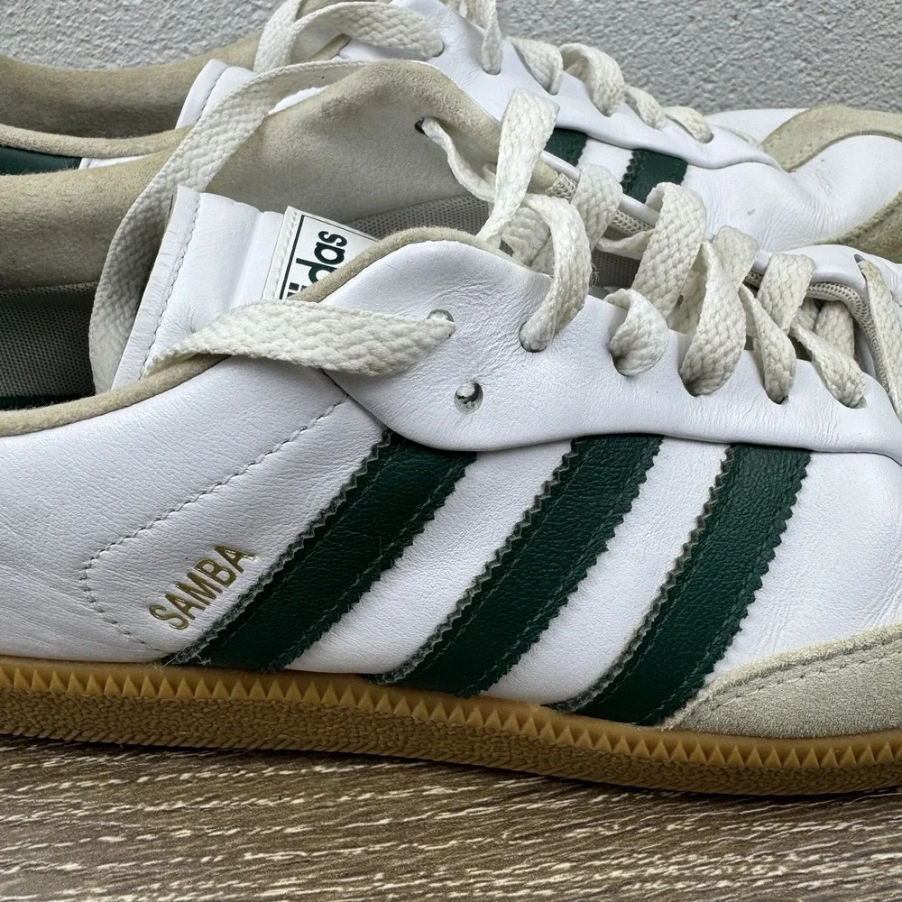 Adidas‎ Samba Golf Shoes Spikeless White Green Gum4 JH6151 Sz 10.5